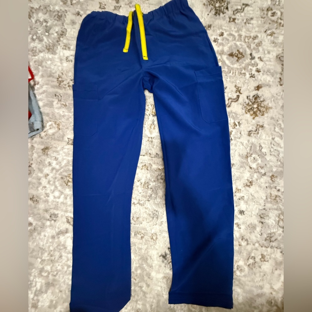 Royal Blue Jogger Pants with Yellow Drawstrings